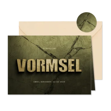 Uitnodiging vormsel stoer filmposter donkergroen